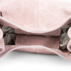 Geanta  din piele naturala  Suede Royal pink Micro Boucle