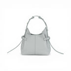 Geanta  din piele bizonata Alb murdar/grey Micro Boucle