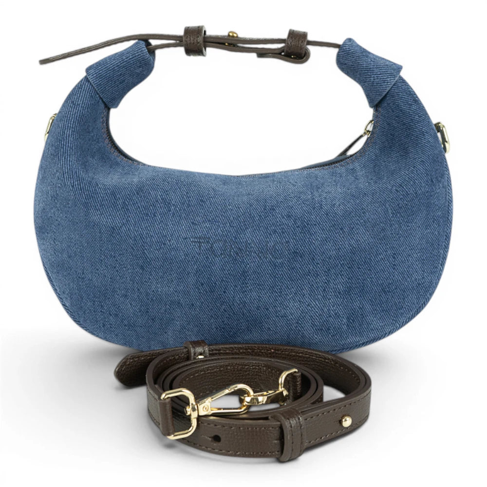 Geanta din piele naturala BLUG Ming suede Mini Moon Imagine secundară a produsului