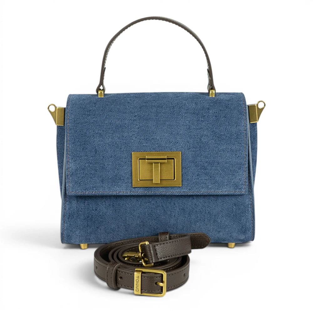 Geanta din piele naturala Suede BLUG Ming MINI POLINE editie limitata Imagine secundară a produsului