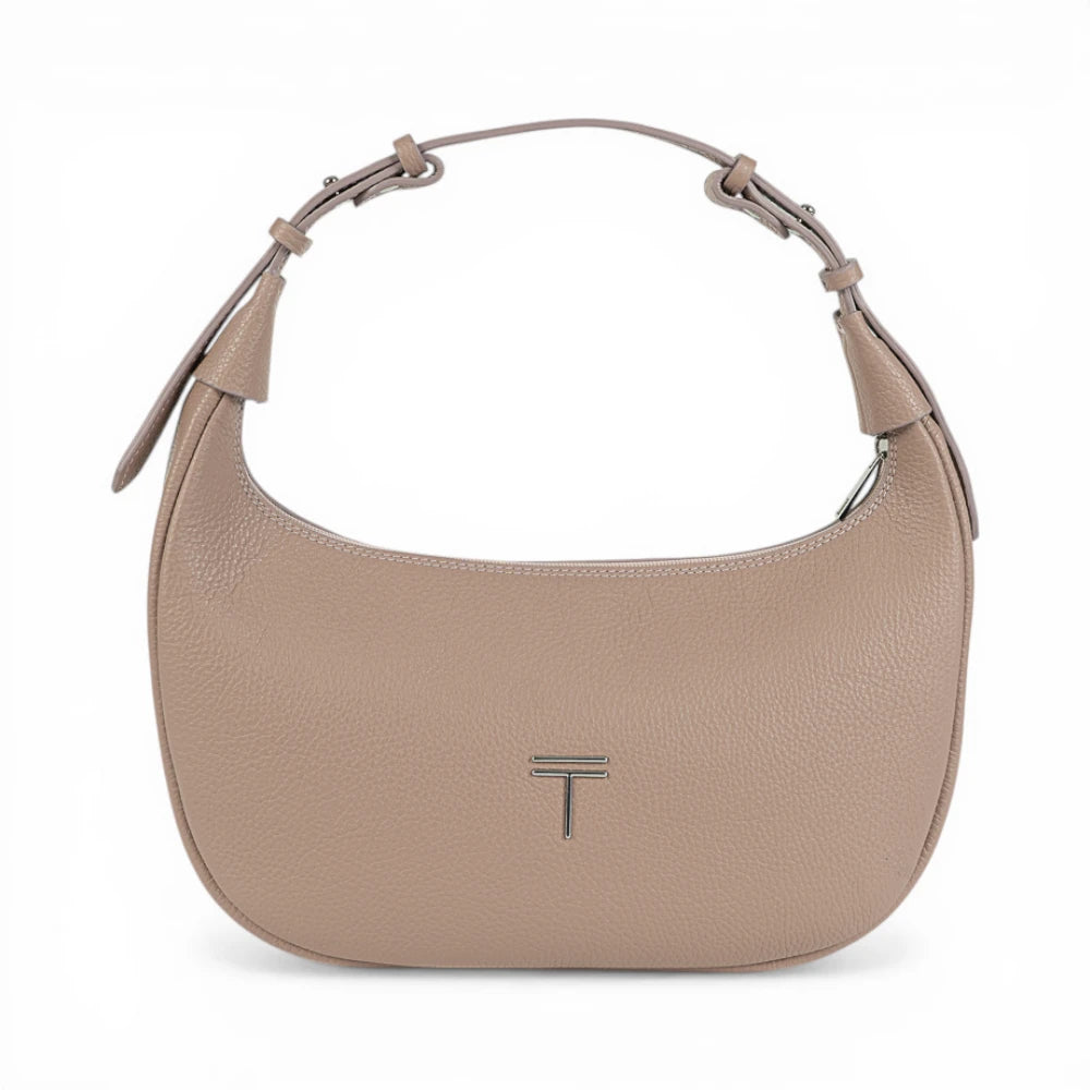 Geanta din piele naturala Powder pink Moon Medium Imagine principală a produsului