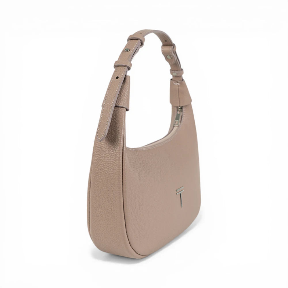 Geanta din piele naturala Powder pink Moon Medium Imagine secundară a produsului