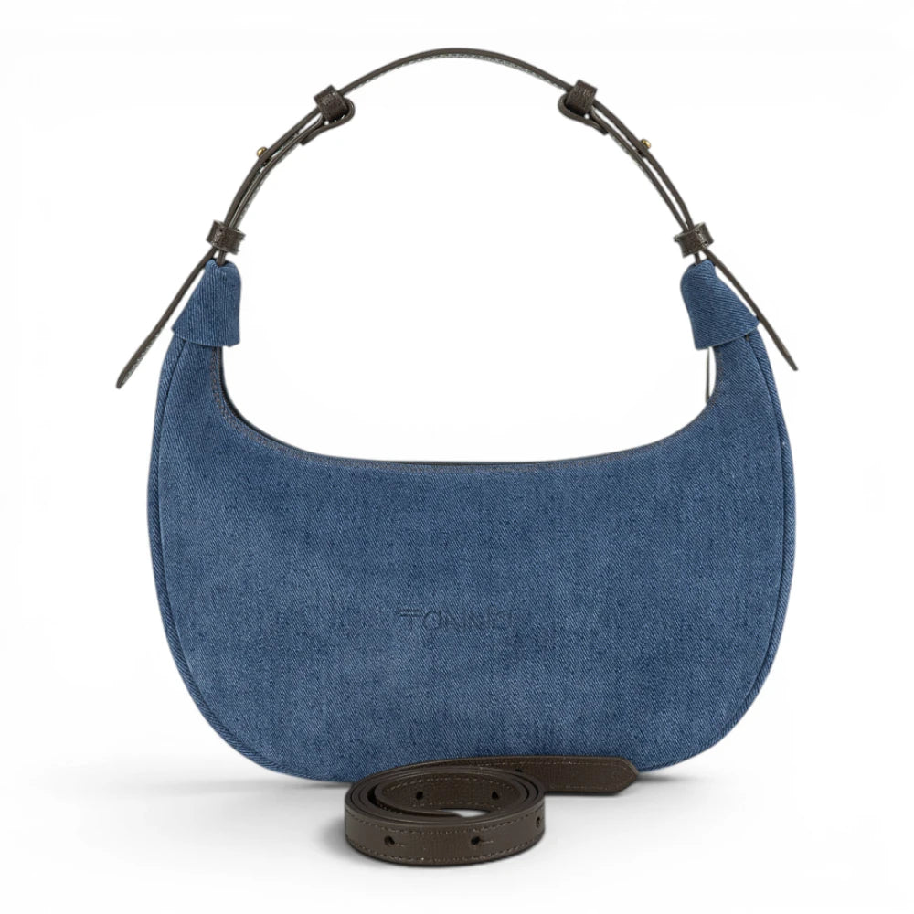 Geanta din piele naturala BLUG Ming Suede Moon Medium