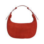 Geanta din piele naturala Rosu Suede Moon Medium