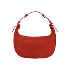 Geanta din piele naturala Rosu Suede Moon Medium