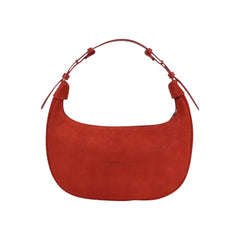 Geanta din piele naturala Rosu Suede Moon Medium