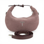 Geanta  din piele naturala Roz royal suede Mini Moon