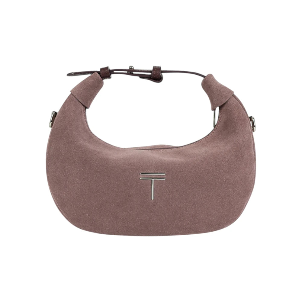Geanta  din piele naturala Roz royal suede Mini Moon