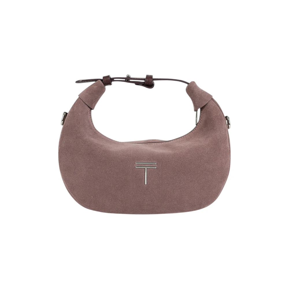 Geanta  din piele naturala Roz royal suede Mini Moon