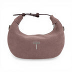 Geanta  din piele naturala Roz royal suede Mini Moon