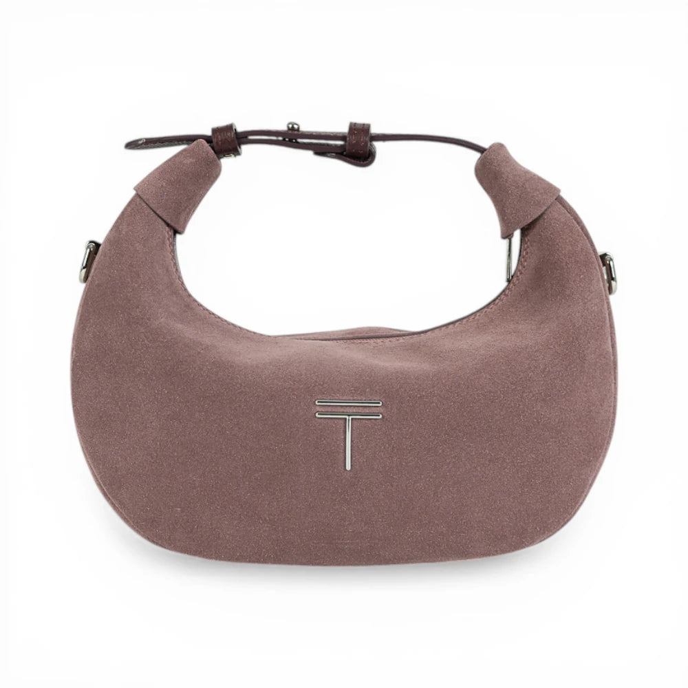 Geanta  din piele naturala Roz royal suede Mini Moon