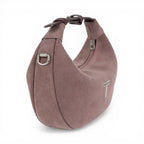 Geanta  din piele naturala Roz royal suede Mini Moon