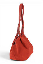 Geanta din piele naturala Suede Rosu ESTELLE Mini -Editie speciala