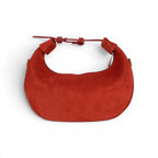 Geanta din piele naturala Rosu suede Mini Moon