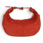 Geanta din piele naturala Rosu suede Mini Moon