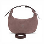 Geanta din piele naturala Roz royal Suede Moon Medium