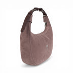 Geanta din piele naturala Roz royal Suede Moon Medium