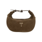 Geanta  din piele naturala Chocolate suede Mini Moon