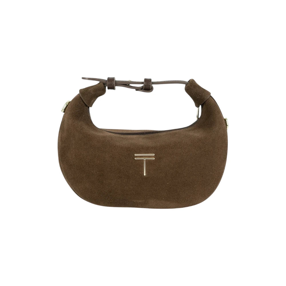 Geanta  din piele naturala Chocolate suede Mini Moon Imagine principală a produsului