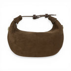 Geanta  din piele naturala Chocolate suede Mini Moon