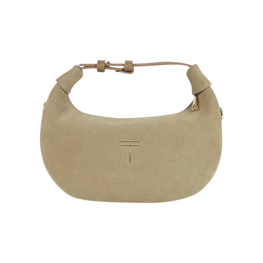 Geanta din piele naturala Cappuccino Suede Mini Moon Imagine secundară a produsului
