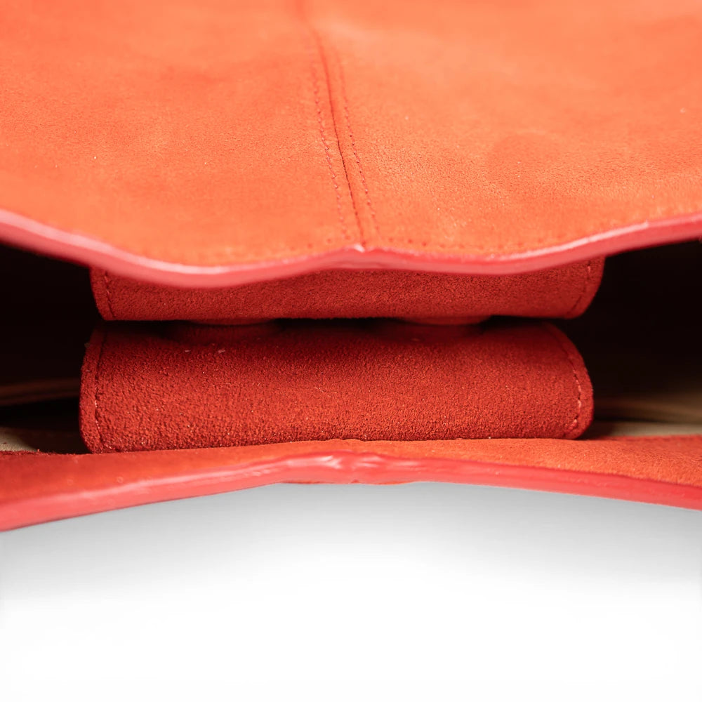 Geanta din piele naturala Rosu suede Thianna