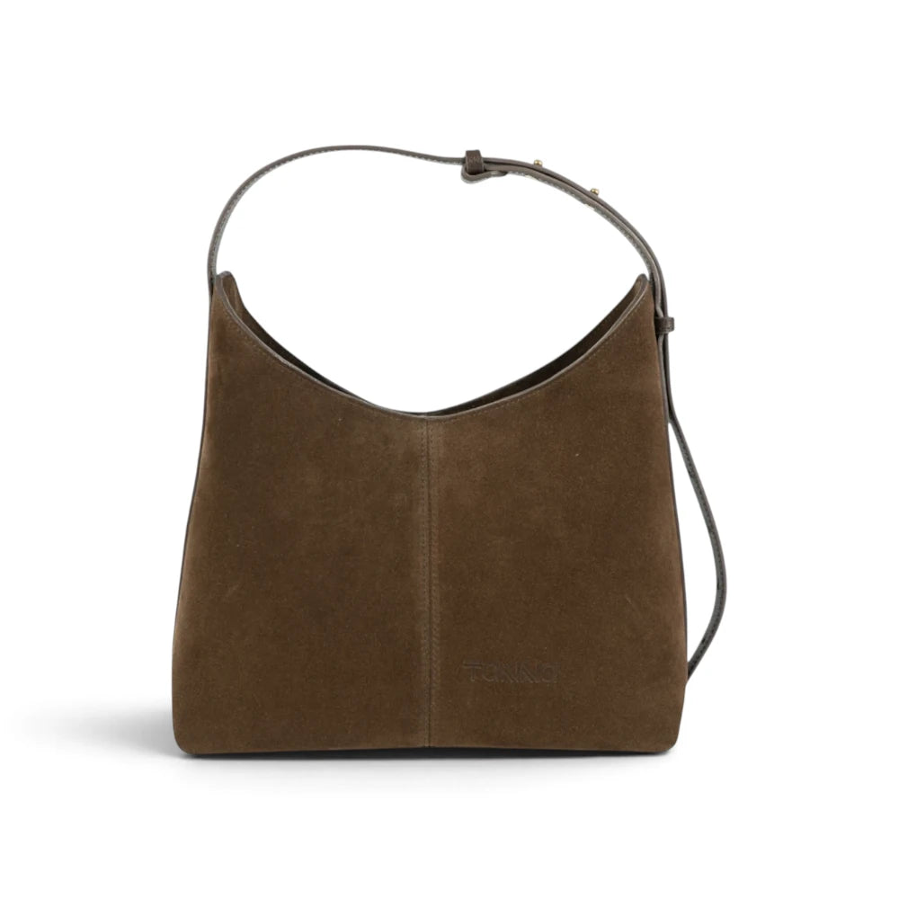 Geanta din piele naturala Chocolate suede Thianna Imagine principală a produsului