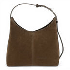 Geanta din piele naturala Chocolate suede Thianna