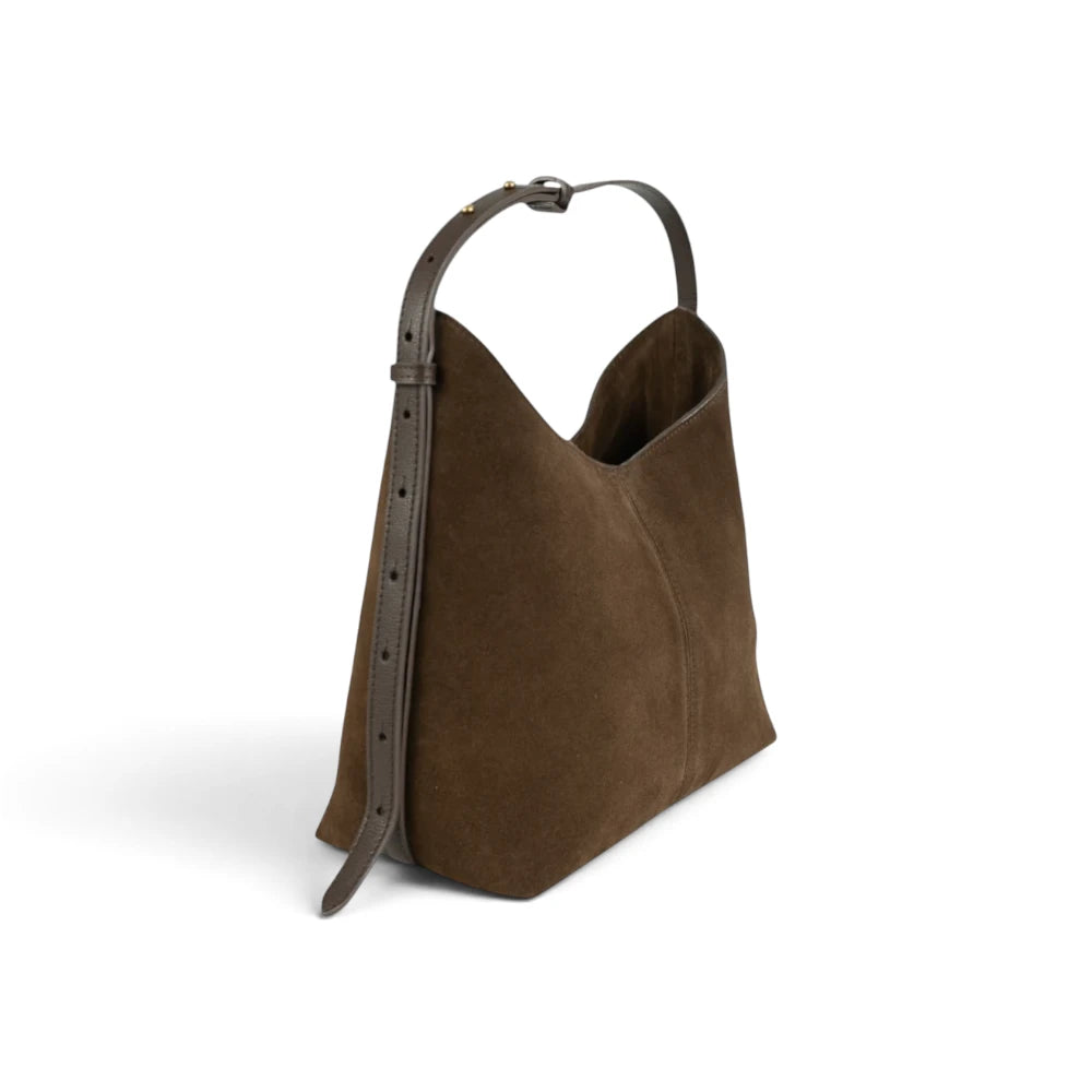 Geanta din piele naturala Chocolate suede Thianna Imagine secundară a produsului