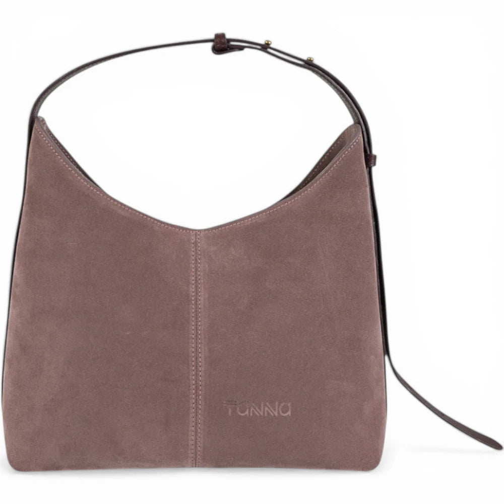 Geanta din piele naturala Royal pink suede Thianna