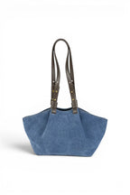 Geanta din piele naturala Suede BLUG Ming  ESTELLE Mini -Editie speciala