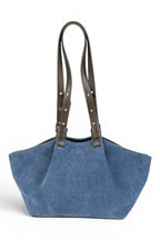 Geanta din piele naturala Suede Blug Santorini ESTELLE Mini