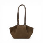 Geanta din piele naturala Suede Chocolate ESTELLE Mini