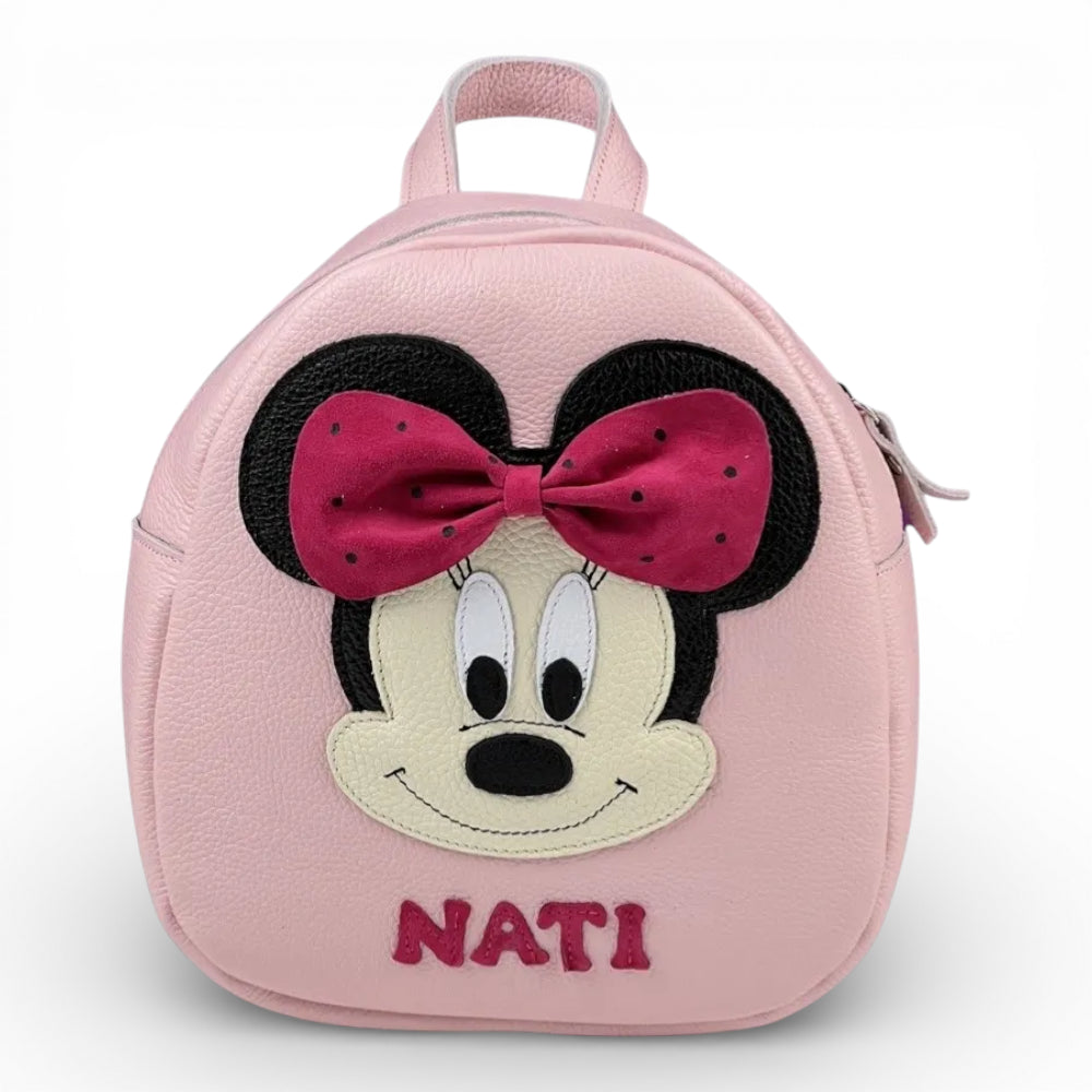 Rucsac gradinita pentru copii din piele naturală – personalizabil cu nume-Minnie