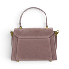 Geanta din piele naturala Royal pink Suede MICRO POLINE