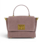 Geanta din piele naturala Royal pink Suede MINI POLINE