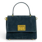 Geanta din piele naturala BLUG Denim suede MINI POLINE editie limitata