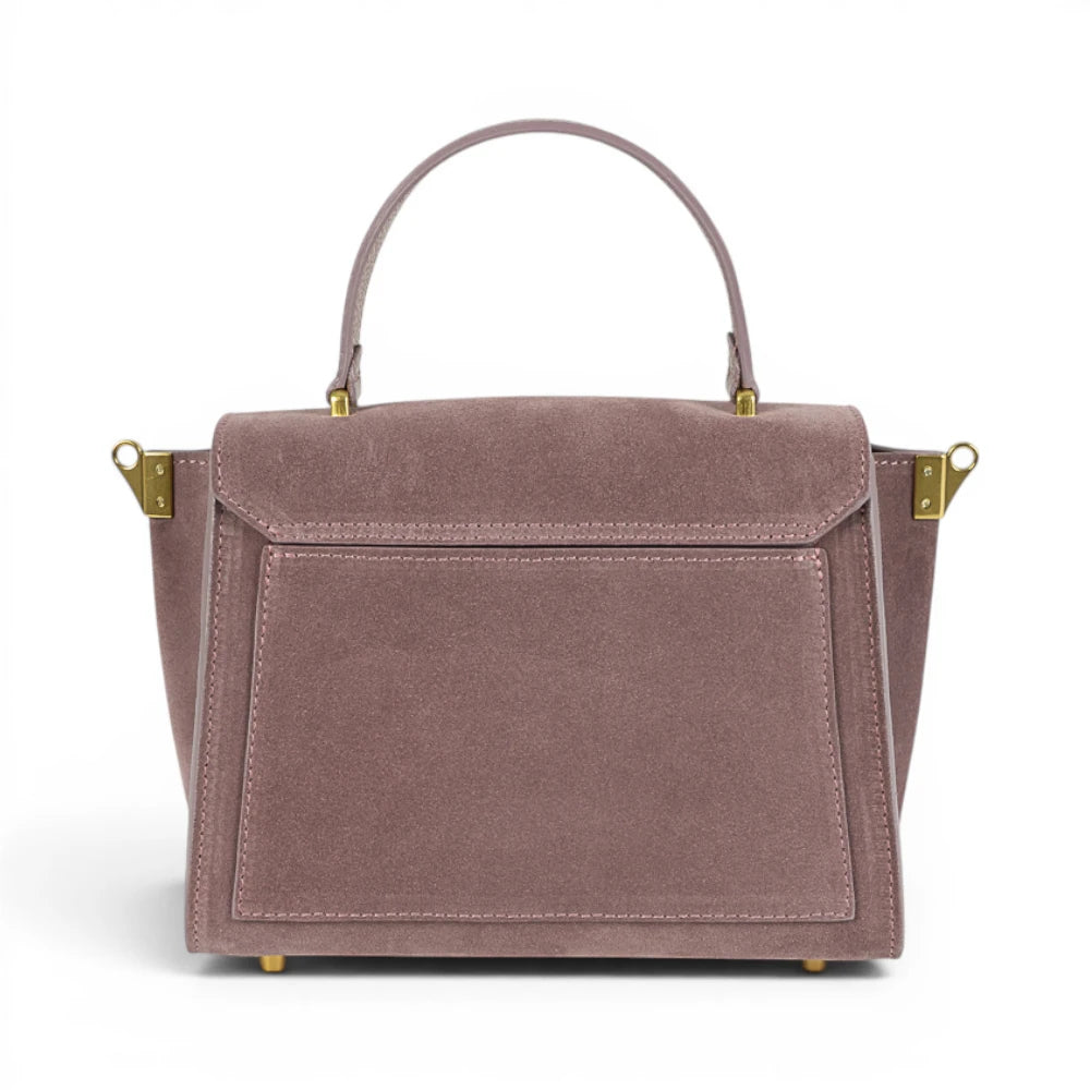 Geanta din piele naturala Royal pink Suede MINI POLINE