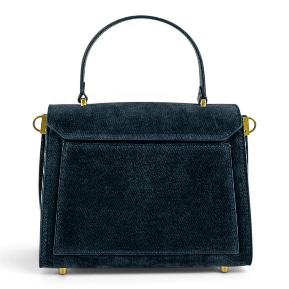 Geanta din piele naturala BLUG Denim suede MINI POLINE editie limitata