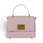 Geanta din piele naturala Powderpink croco MINI POLINE