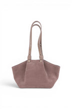 Geanta din piele naturala Royal pink Suede  ESTELLE Mini