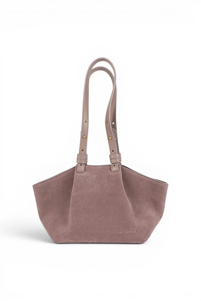 Geanta din piele naturala Royal pink Suede  ESTELLE Mini Imagine principală a produsului