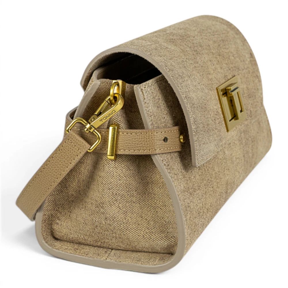 Geanta din piele naturala suede BLUG Cappuccino Bella