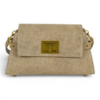 Geanta din piele naturala suede BLUG Cappuccino Bella