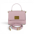 Geanta din piele naturala Powderpink croco MINI POLINE