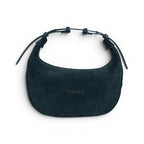 Geanta din piele naturala Denim Blug Suede Moon Medium