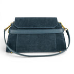 Geanta din piele naturala suede BLUG Denim Bella