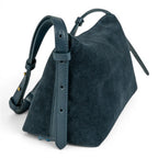 Geanta din piele naturala BLUG Denim  suede  London