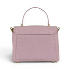 Geanta din piele naturala Powderpink croco MINI POLINE