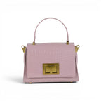 Geanta din piele naturala Powderpink Croco MICRO POLINE